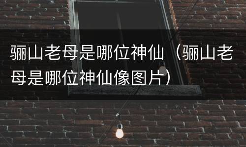 骊山老母是哪位神仙（骊山老母是哪位神仙像图片）