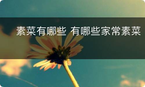 ​素菜有哪些 有哪些家常素菜