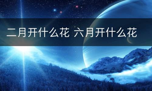 二月开什么花 六月开什么花
