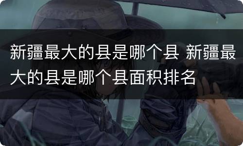 新疆最大的县是哪个县 新疆最大的县是哪个县面积排名