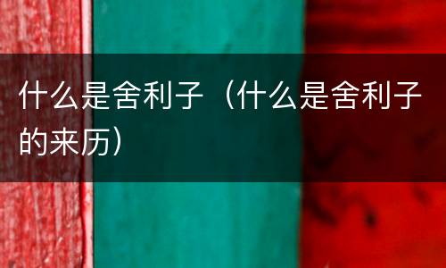 什么是舍利子（什么是舍利子的来历）