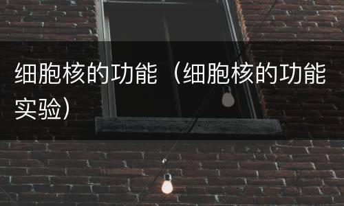 细胞核的功能（细胞核的功能实验）