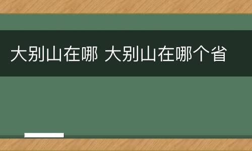 大别山在哪 大别山在哪个省