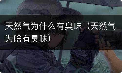 天然气为什么有臭味（天然气为啥有臭味）