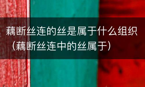 藕断丝连的丝是属于什么组织（藕断丝连中的丝属于）
