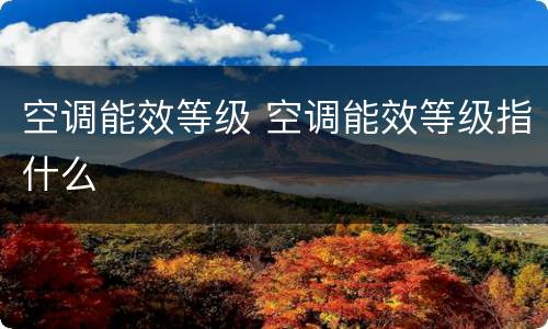 空调能效等级 空调能效等级指什么