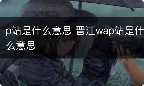p站是什么意思 晋江wap站是什么意思