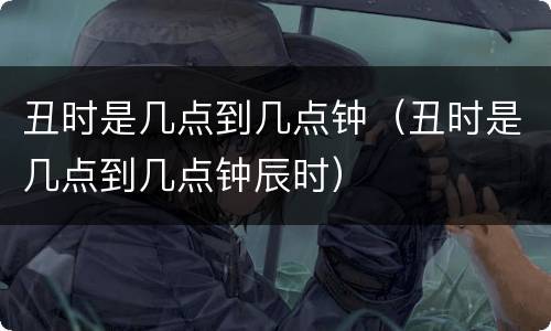 丑时是几点到几点钟（丑时是几点到几点钟辰时）