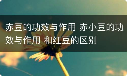 赤豆的功效与作用 赤小豆的功效与作用 和红豆的区别