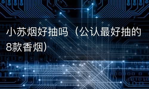 小苏烟好抽吗（公认最好抽的8款香烟）