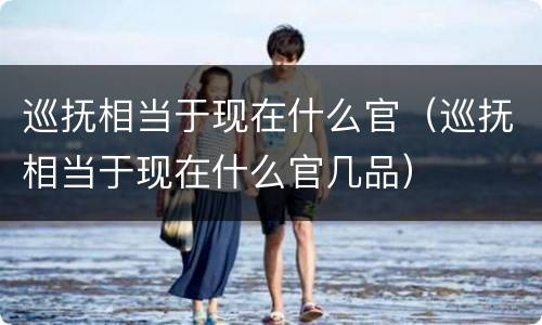 巡抚相当于现在什么官（巡抚相当于现在什么官几品）
