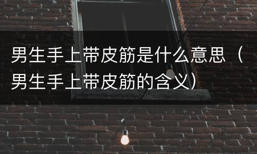 男生手上带皮筋是什么意思（男生手上带皮筋的含义）