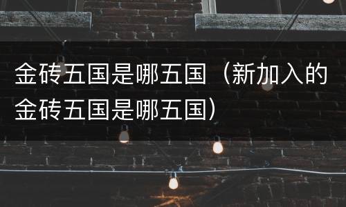 金砖五国是哪五国（新加入的金砖五国是哪五国）