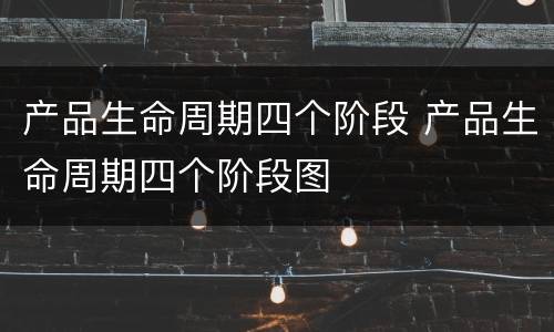 产品生命周期四个阶段 产品生命周期四个阶段图