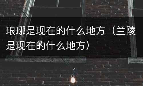 琅琊是现在的什么地方（兰陵是现在的什么地方）