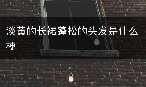 淡黄的长裙蓬松的头发是什么梗