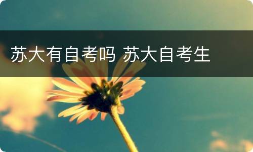 苏大有自考吗 苏大自考生