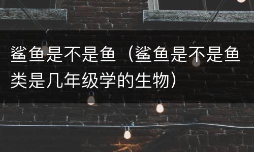 鲨鱼是不是鱼（鲨鱼是不是鱼类是几年级学的生物）