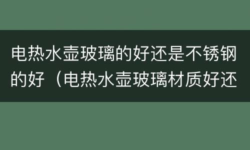 电热水壶玻璃的好还是不锈钢的好（电热水壶玻璃材质好还是不锈钢的好）