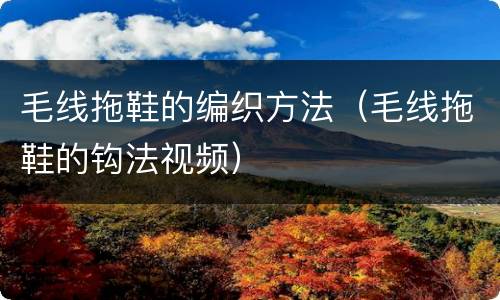 毛线拖鞋的编织方法（毛线拖鞋的钩法视频）