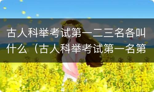 古人科举考试第一二三名各叫什么（古人科举考试第一名第二名第三名各叫什么）