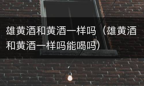 雄黄酒和黄酒一样吗（雄黄酒和黄酒一样吗能喝吗）
