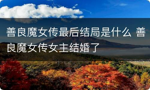 善良魔女传最后结局是什么 善良魔女传女主结婚了