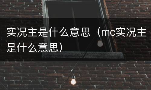 实况主是什么意思（mc实况主是什么意思）