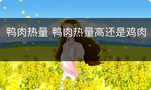 鸭肉热量 鸭肉热量高还是鸡肉