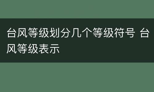 台风等级划分几个等级符号 台风等级表示