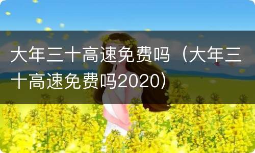 大年三十高速免费吗（大年三十高速免费吗2020）