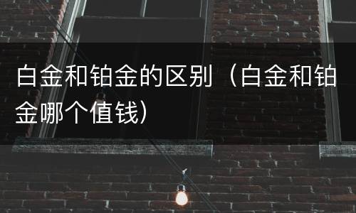 白金和铂金的区别（白金和铂金哪个值钱）