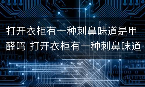 打开衣柜有一种刺鼻味道是甲醛吗 打开衣柜有一种刺鼻味道是甲醛吗