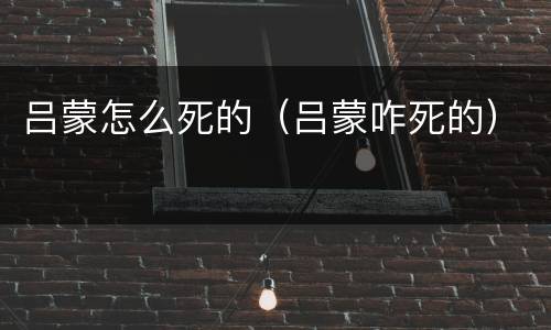 吕蒙怎么死的（吕蒙咋死的）