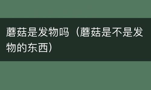 蘑菇是发物吗（蘑菇是不是发物的东西）