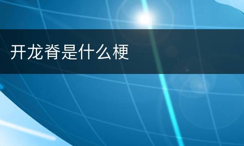 开龙脊是什么梗