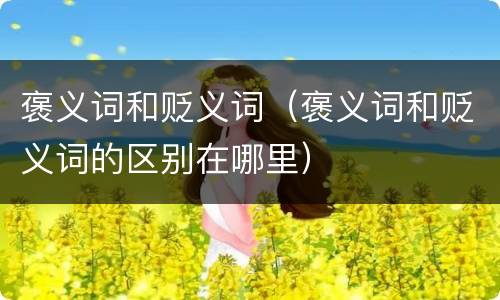 褒义词和贬义词（褒义词和贬义词的区别在哪里）