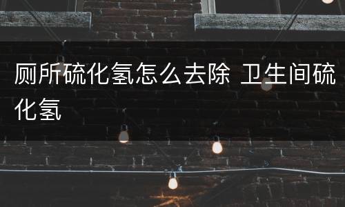 厕所硫化氢怎么去除 卫生间硫化氢