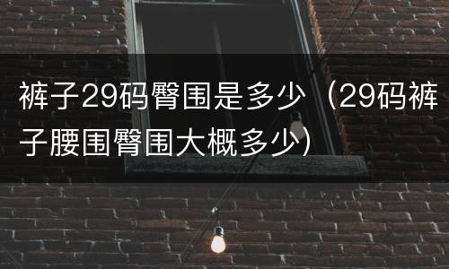 裤子29码臀围是多少（29码裤子腰围臀围大概多少）