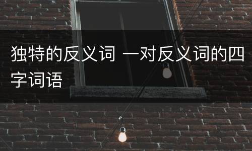 独特的反义词 一对反义词的四字词语