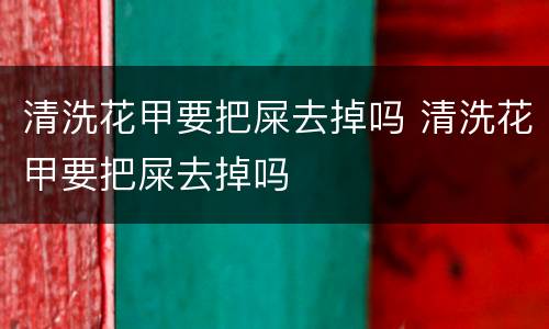 清洗花甲要把屎去掉吗 清洗花甲要把屎去掉吗