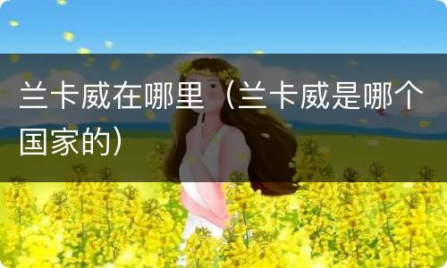 兰卡威在哪里（兰卡威是哪个国家的）