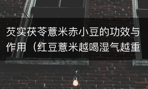 芡实茯苓薏米赤小豆的功效与作用（红豆薏米越喝湿气越重）