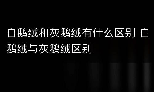 白鹅绒和灰鹅绒有什么区别 白鹅绒与灰鹅绒区别