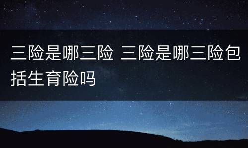 三险是哪三险 三险是哪三险包括生育险吗