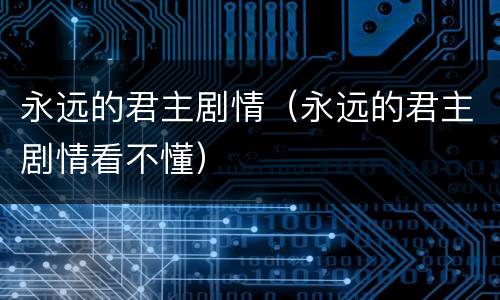 永远的君主剧情（永远的君主剧情看不懂）
