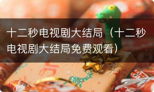 十二秒电视剧大结局（十二秒电视剧大结局免费观看）