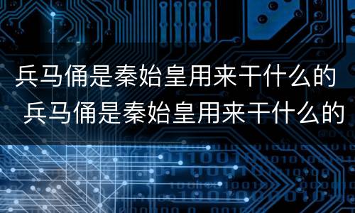 兵马俑是秦始皇用来干什么的 兵马俑是秦始皇用来干什么的呀
