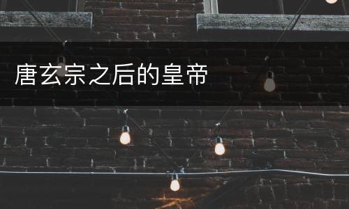 唐玄宗之后的皇帝