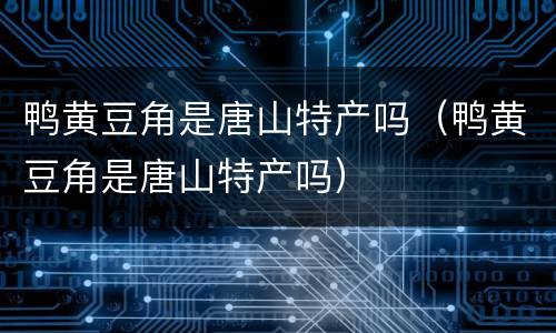 鸭黄豆角是唐山特产吗（鸭黄豆角是唐山特产吗）